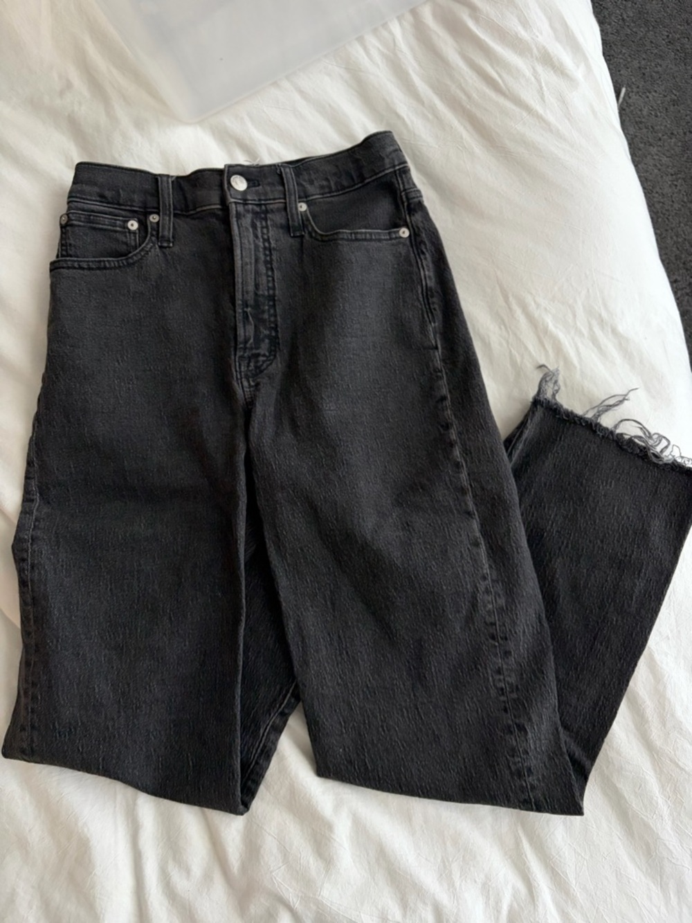 Madewell Black Denim Jeans with Washed Detail